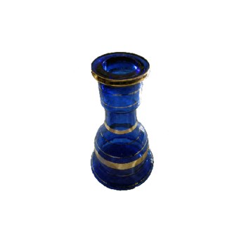 botella de cristal azul 26 cm para shisha egipcia